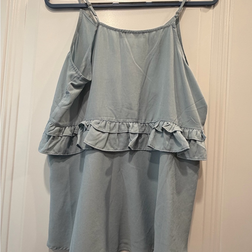 Doe & Rae Soft Blue Ruffled Camisole - Picture 5 of 6